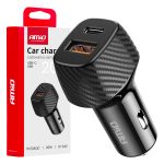 Cargador de coche QC+PD 20W USB-A + USB-C AMIO-04282