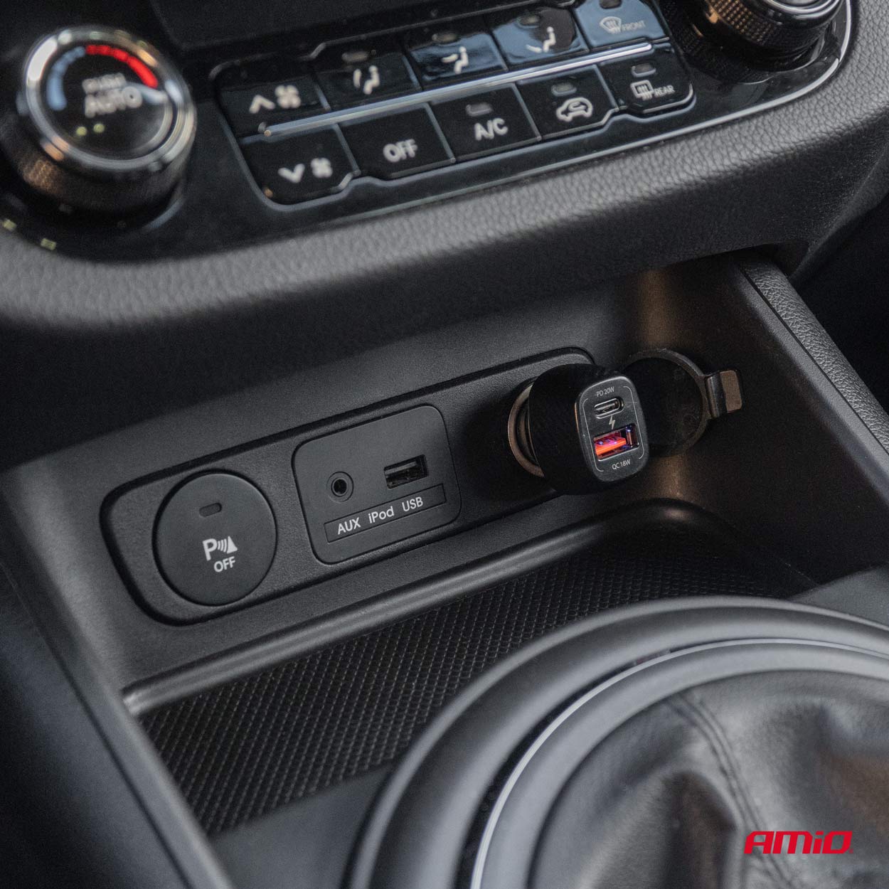Cargador de coche QC+PD 20W USB-A + USB-C AMIO-04282 4 Cargador de coche QC+PD 20W USB-A + USB-C AMIO-04282