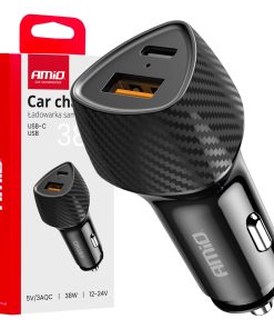 Cargador de coche QC+PD 38W USB-A + USB-C AMIO-04283 9 Cargador de coche QC+PD 38W USB-A + USB-C AMIO-04283