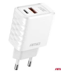 Cargador de pared Cargador Rápido GaN 38W USB-A + USB-C AMIO-04287