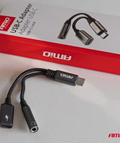 USB-C ZU TYP USB-C + Mini-Jack 3,5 mm Adaptador de enchufe 10 cm AMIO-04295