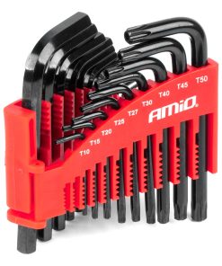 Llaves allen (imbus) y llaves tipo torx CRV negras 22pzs AMIO-04297