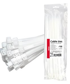 Cintas de sujeción blancas 4,8×300mm 100 unid. AMIO-04311