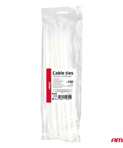 Cintas de sujeción blancas 4,8×300mm 100 unid. AMIO-04311