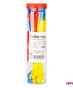 Juego de 150 bridas de plástico multicolor. AMIO-04316