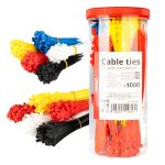 Juego de 1000 bridas de plástico multicolor. AMIO-04318