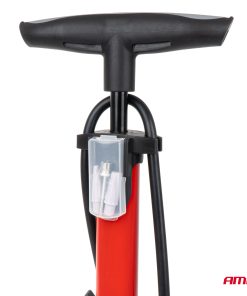 Bomba de aire manual metálica con manómetro MINI PU08 AMIO-04343