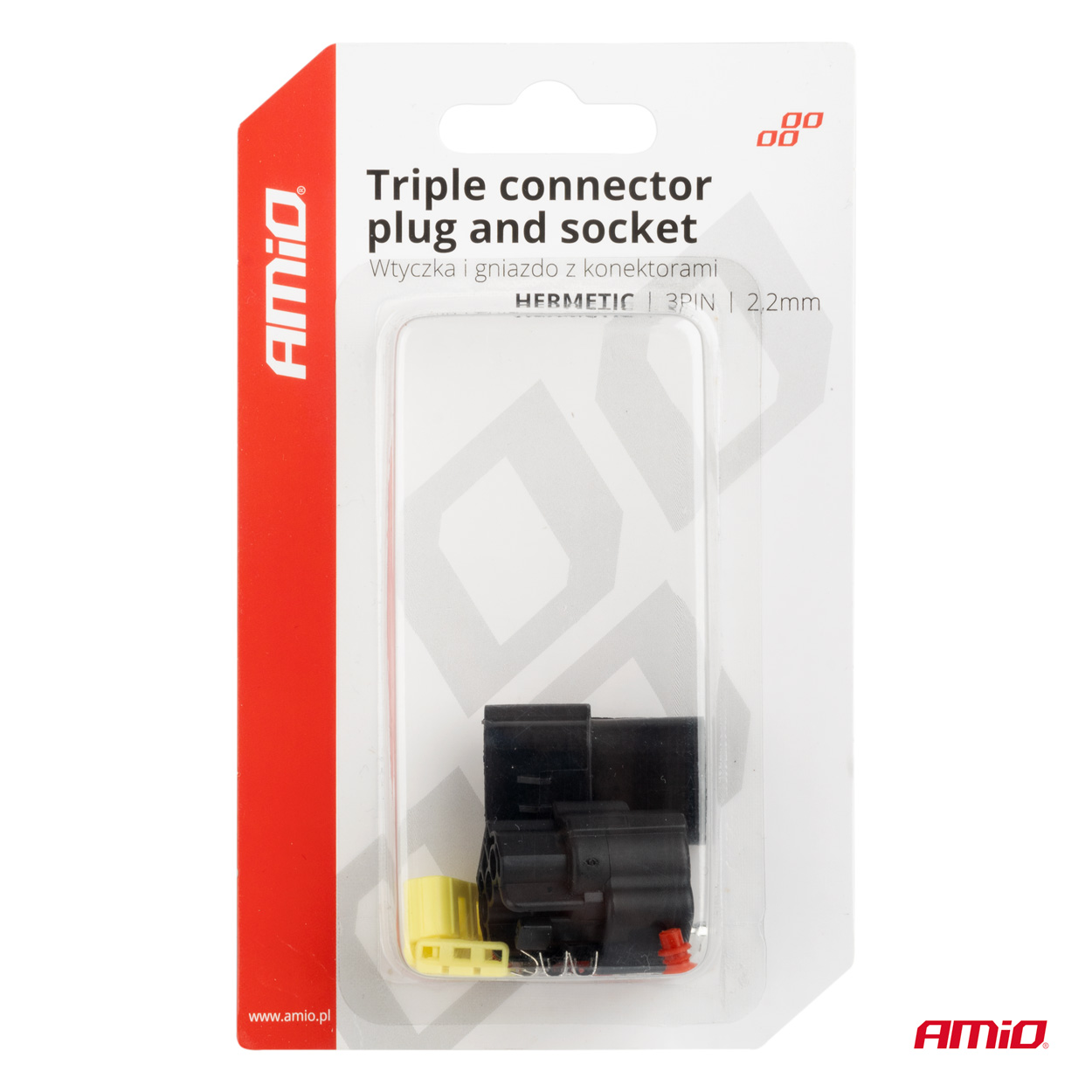 Conector con terminales macho/hembra 3 PIN 2.2mm AMIO-04347 5 Conector con terminales macho/hembra 3 PIN 2.2mm AMIO-04347
