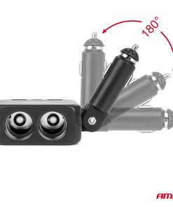 Toma de extensión 2x USB-A 1x USB-C 12V 24V 100W 180° AMIO-04357
