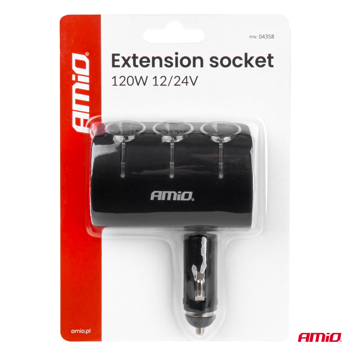 Toma de extensión 12V 24V 120W 90° AMIO-04358 7 Toma de extensión 12V 24V 120W 90° AMIO-04358