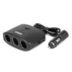 Toma de extensióni 2x USB-A ON/OFF 12V 24V 100W 70cm AMIO-04362