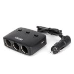Toma de extensióni 2x USB-A ON/OFF LED 12V 24V 100W 70cm AMIO-04363