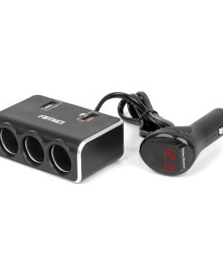Toma de extensióni 2x USB0A QC3.0 12V 24V 120W 80cm AMIO-04364