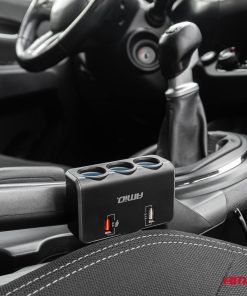 Toma de extensióni 2x USB0A QC3.0 12V 24V 120W 80cm AMIO-04364