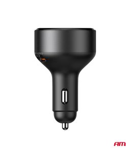 Cargador de coche retráctil cable C + puerto USB C 12/24V 60W AMIO-04368