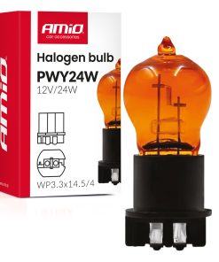 Bombilla halógena PWY24W WP3.3x14.5-4 Amber 12V 24W AMIO-04410
