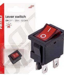 Interruptor de palanca con luz roja 20 A 12 V 24 V AMIO-04440