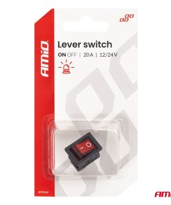 Interruptor de palanca con luz roja 20 A 12 V 24 V AMIO-04440
