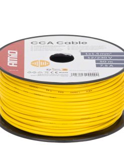 Cable de altavoz unipolar CCA 1x1,5 mm2 50 m 7,5 A 12/230 V AMIO-04449