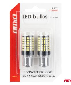 Bombillas LED CANBUS 1156 BA15S P21W R10W R5W 4SMD 1860 Blanco 12V 24V AMIO-04252
