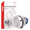 Interruptor de acero plano redondo ON/OFF 19mm 5A 12/230V AMIO-04474
