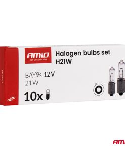 Bombillas halógenas H21W 12V 21W BAY9s 10 uds. AMIO-04514