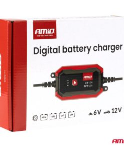 Cargador de batería digital AGM GEL STD LiFePo4 MAX 1,5A 6/12V AMIO-04526