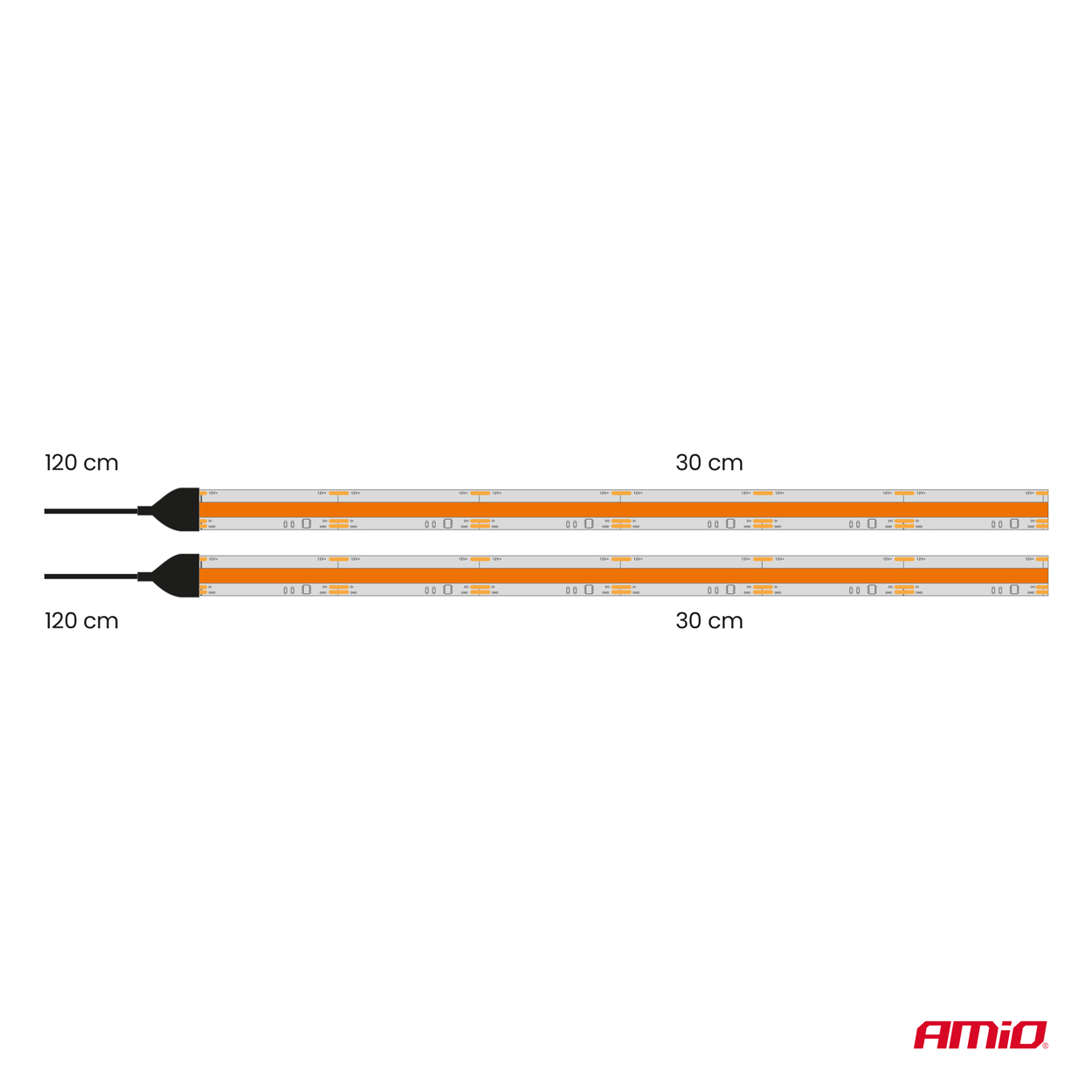 Tiras LED COB para coche amber 2x30 cm 12 V AMIO-04572 9 Tiras LED COB para coche amber 2x30 cm 12 V AMIO-04572