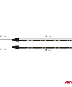 Tiras LED COB laterales para coche blanco 2x30 cm 12 V AMIO-04575