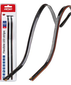 Tiras LED laterales para coche rojo 2x30 cm 12 V AMIO-04576