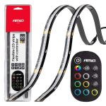 Tiras LED COB para coche con control remoto multicolor RGB 2x30 cm 12 V AMIO-04579