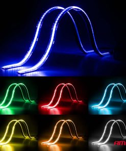 Tiras LED COB para coche con control remoto multicolor RGB 2x30 cm 12 V AMIO-04579 12 Tiras LED COB para coche con control remoto multicolor RGB 2x30 cm 12 V AMIO-04579