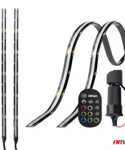 Tiras LED COB para coche con control remoto multicolor RGB 2x30 cm 12 V AMIO-04579 14 Tiras LED COB para coche con control remoto multicolor RGB 2x30 cm 12 V AMIO-04579