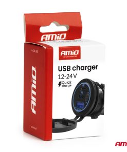 Cargador de teléfono resistente al agua con interruptor retroiluminación LED AZUL USB + 2xUSB C QC3.0 12/24V AMIO-04596 9 Cargador de teléfono resistente al agua con interruptor retroiluminación LED AZUL USB + 2xUSB C QC3.0 12/24V AMIO-04596