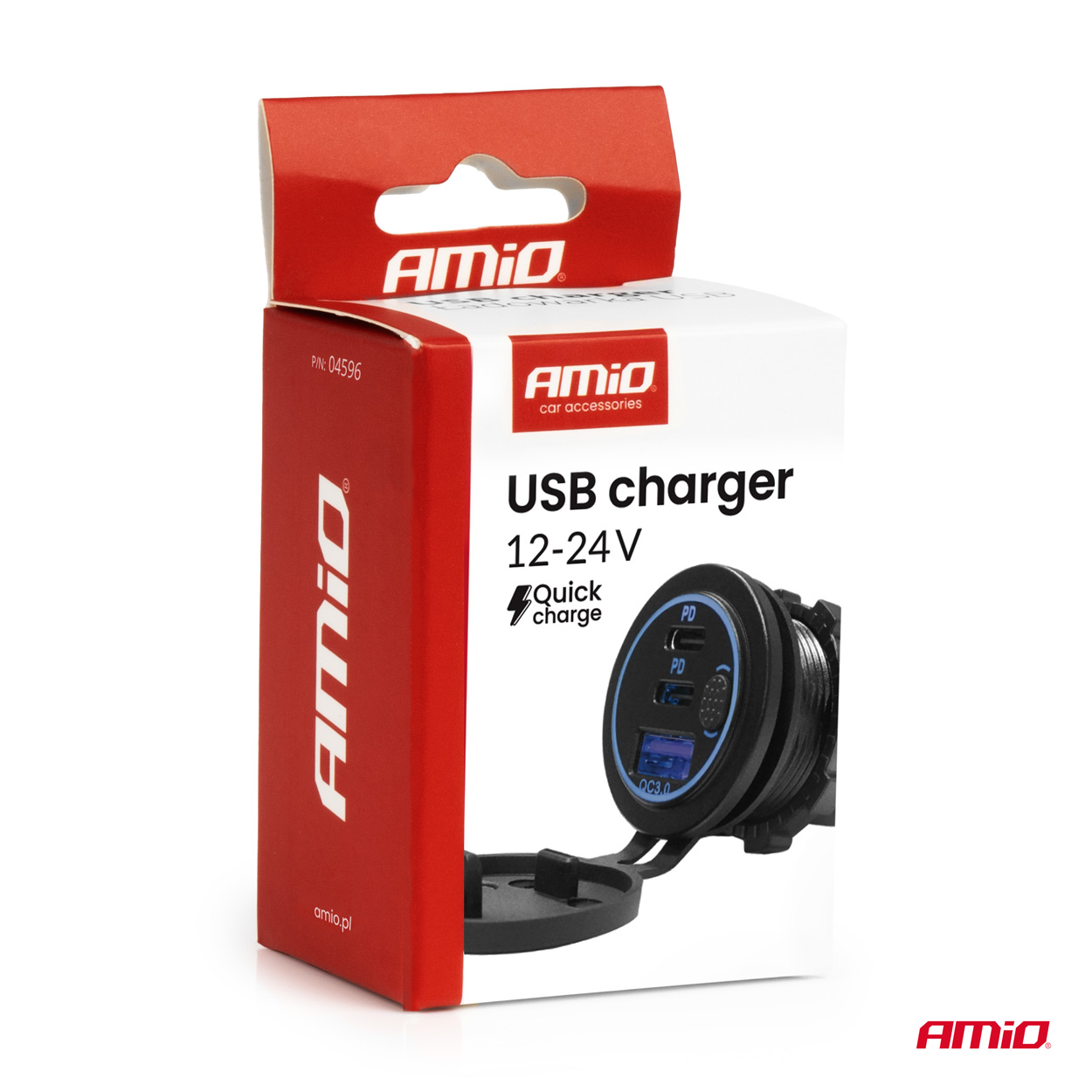 Cargador de teléfono resistente al agua con interruptor retroiluminación LED AZUL USB + 2xUSB C QC3.0 12/24V AMIO-04596 5 Cargador de teléfono resistente al agua con interruptor retroiluminación LED AZUL USB + 2xUSB C QC3.0 12/24V AMIO-04596