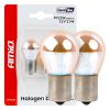Bombillas halógenas PY21W 12V21W BAU15S LumiTec AMBER CHROME dos unidades AMIO-04627