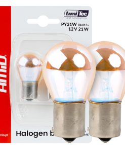 Bombillas halógenas PY21W 12V21W BAU15S LumiTec AMBER CHROME dos unidades AMIO-04627
