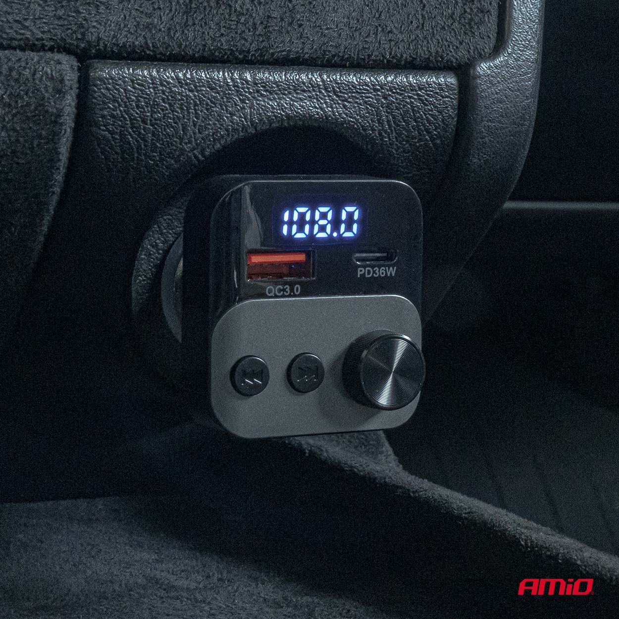 Transmisor FM 1×USB-A 1×USB-C 12V 24V AMIO-04647 2 Transmisor FM 1×USB-A 1×USB-C 12V 24V AMIO-04647