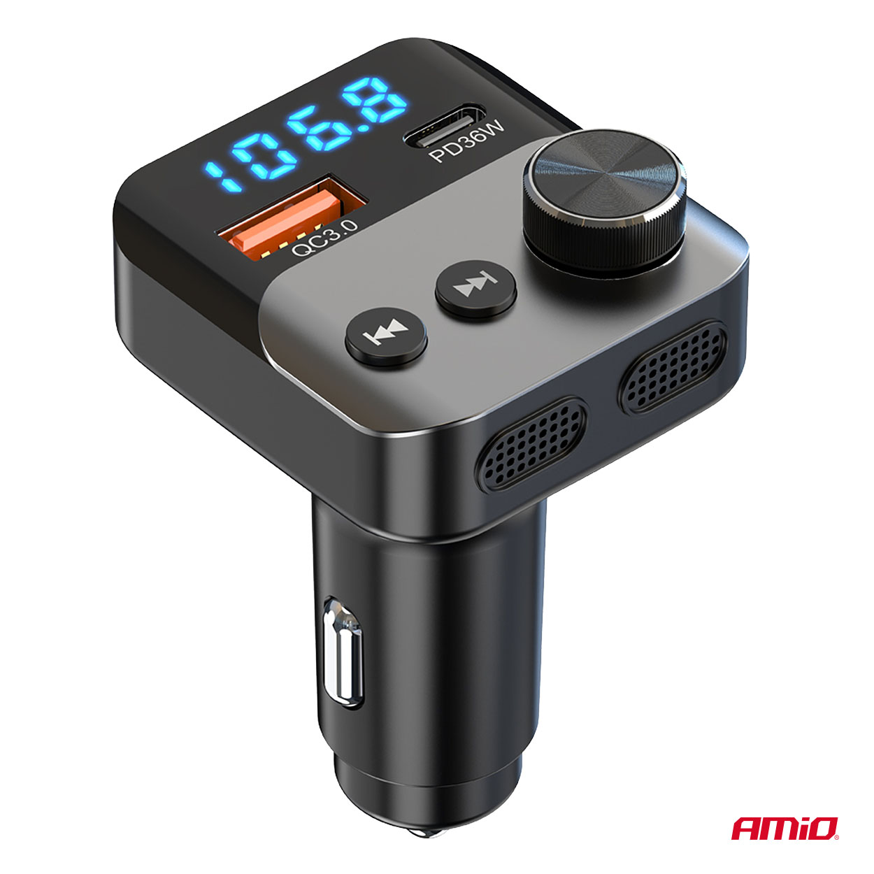 Transmisor FM 1×USB-A 1×USB-C 12V 24V AMIO-04647 4 Transmisor FM 1×USB-A 1×USB-C 12V 24V AMIO-04647
