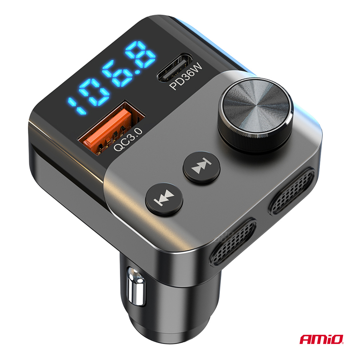 Transmisor FM 1×USB-A 1×USB-C 12V 24V AMIO-04647 6 Transmisor FM 1×USB-A 1×USB-C 12V 24V AMIO-04647