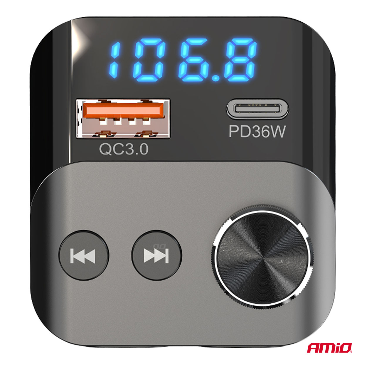Transmisor FM 1×USB-A 1×USB-C 12V 24V AMIO-04647 7 Transmisor FM 1×USB-A 1×USB-C 12V 24V AMIO-04647