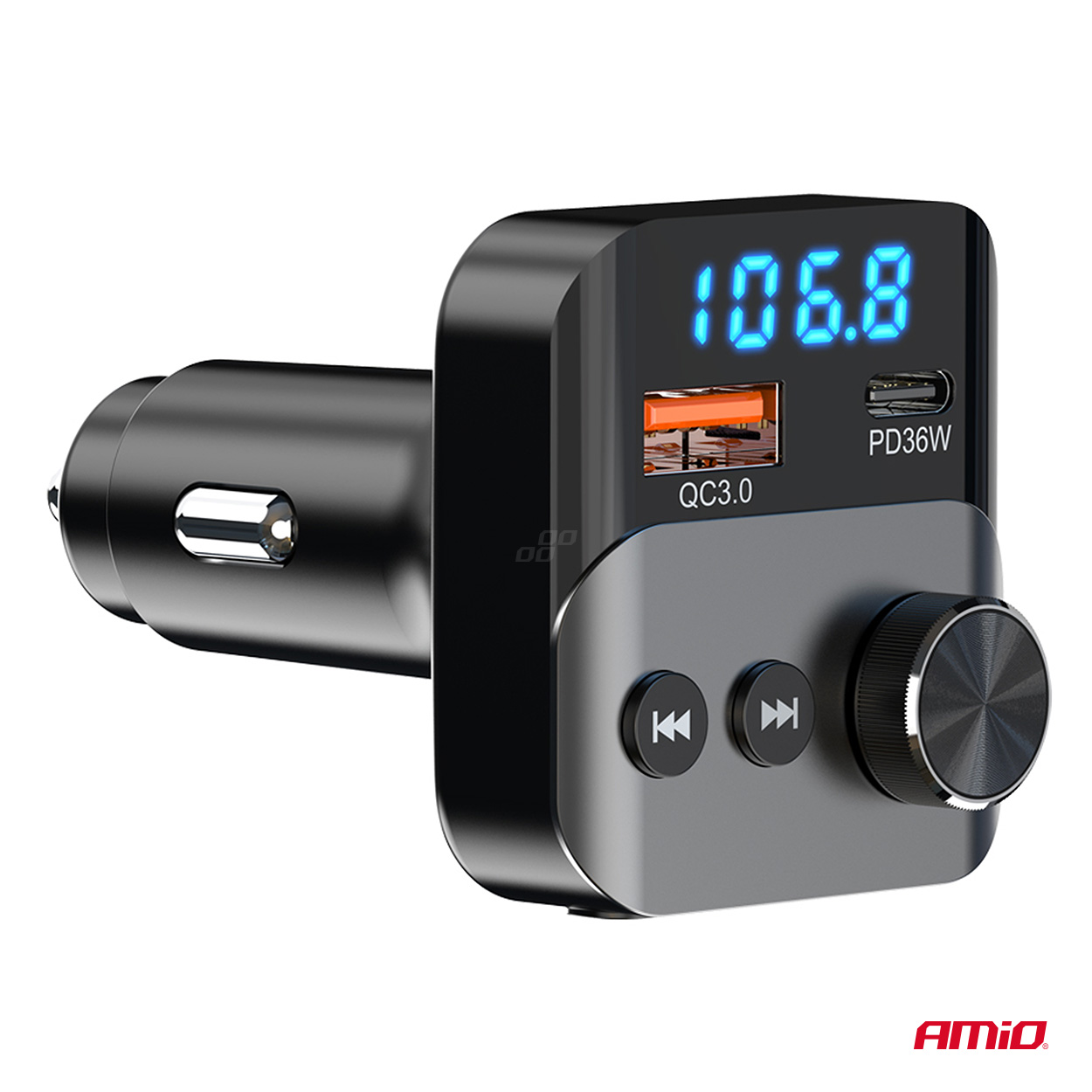 Transmisor FM 1×USB-A 1×USB-C 12V 24V AMIO-04647 8 Transmisor FM 1×USB-A 1×USB-C 12V 24V AMIO-04647