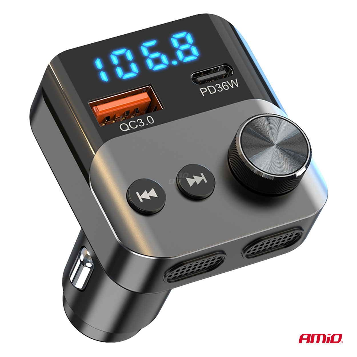 Transmisor FM 1×USB-A 1×USB-C 12V 24V AMIO-04647 9 Transmisor FM 1×USB-A 1×USB-C 12V 24V AMIO-04647