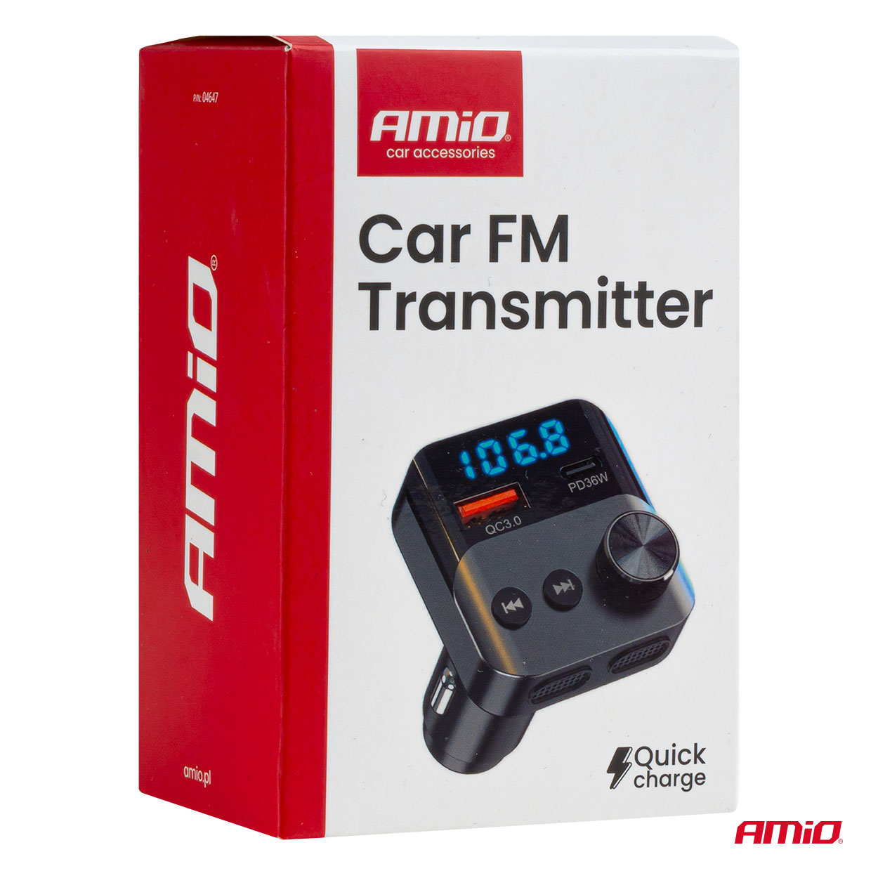 Transmisor FM 1×USB-A 1×USB-C 12V 24V AMIO-04647 10 Transmisor FM 1×USB-A 1×USB-C 12V 24V AMIO-04647