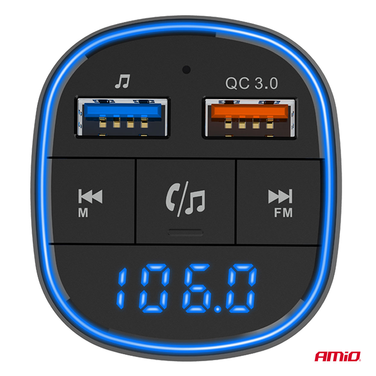 Transmisor FM 2×USB-A 12V 24V AMIO-04648 6 Transmisor FM 2×USB-A 12V 24V AMIO-04648
