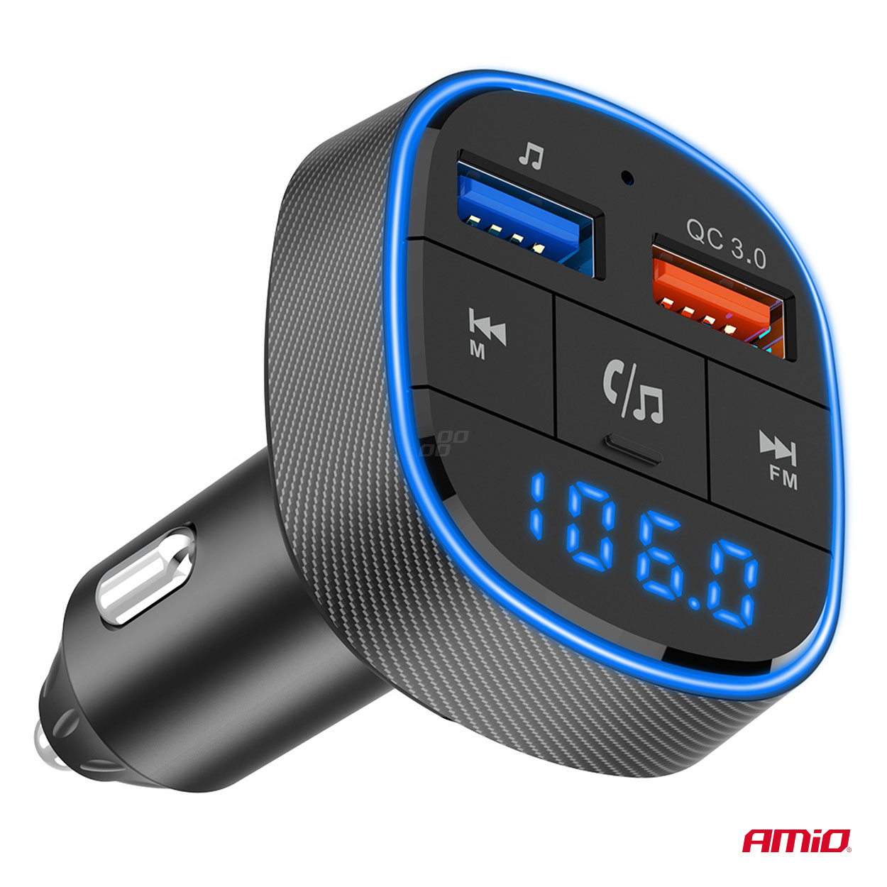 Transmisor FM 2×USB-A 12V 24V AMIO-04648 10 Transmisor FM 2×USB-A 12V 24V AMIO-04648
