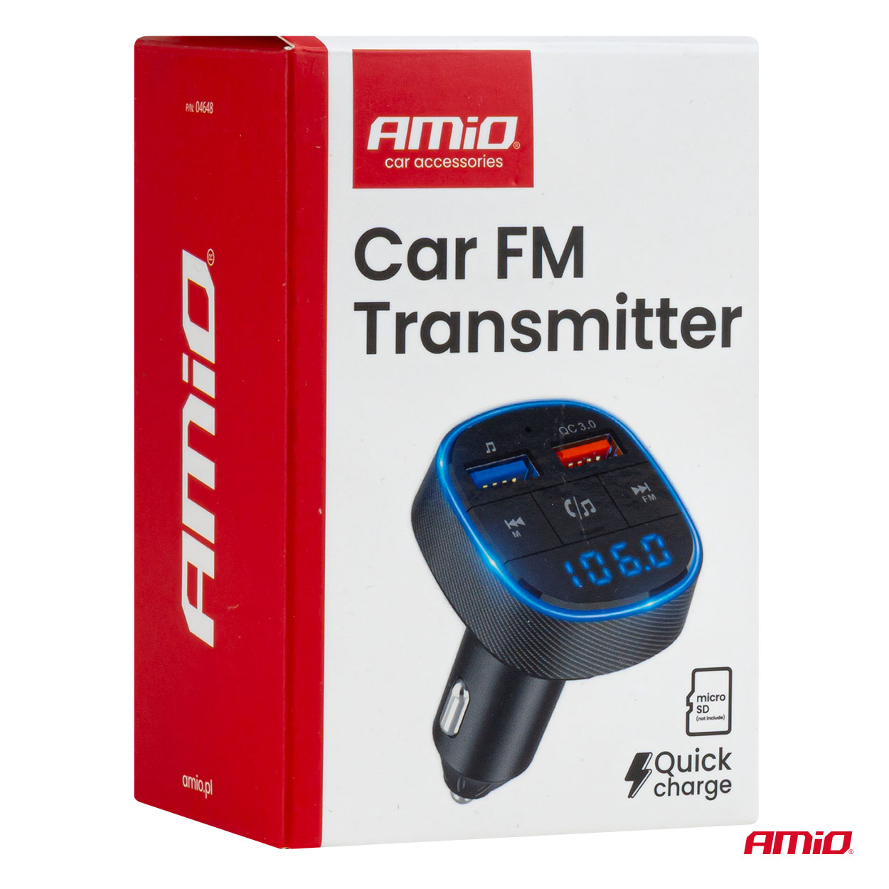 Transmisor FM 2×USB-A 12V 24V AMIO-04648 12 Transmisor FM 2×USB-A 12V 24V AMIO-04648