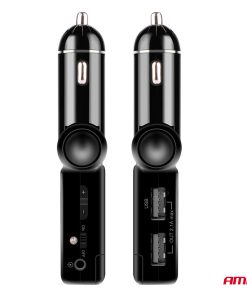 Transmisor FM 2×USB-A 12V 24V AMIO-04650