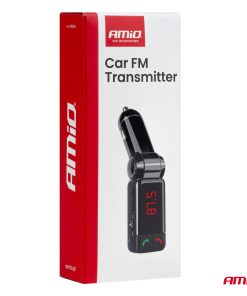 Transmisor FM 2×USB-A 12V 24V AMIO-04650