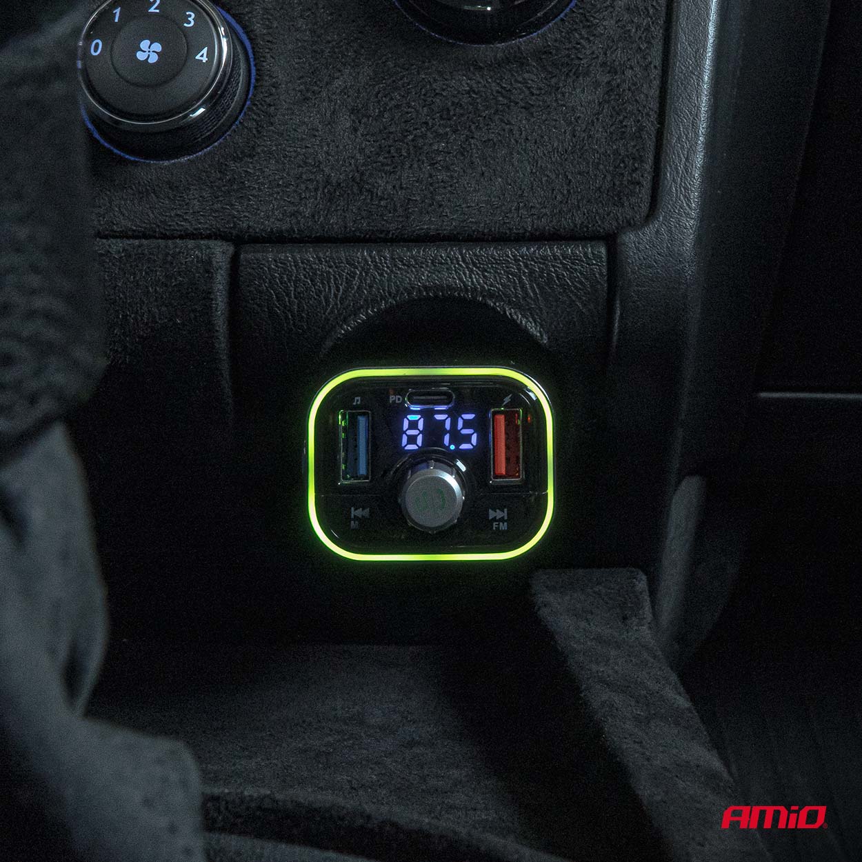 Transmisor FM 1×USB-C microSD 12V 24V AMIO-04652 2 Transmisor FM 1×USB-C microSD 12V 24V AMIO-04652